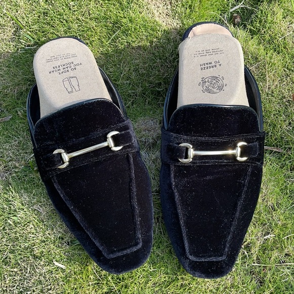 Steve Madden Black Rilee Velvet Mules size 7.5 - Picture 3 of 6